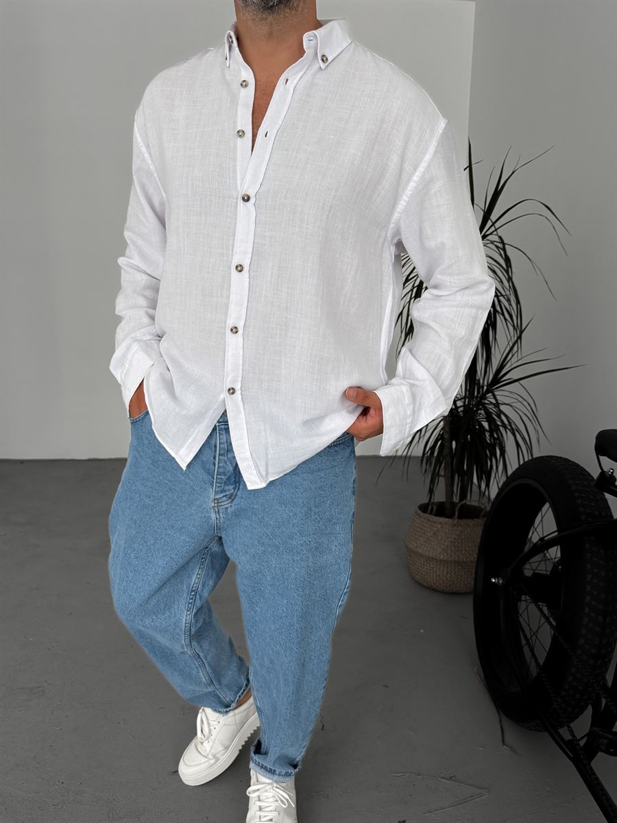 Button-Down Collar Oversize Shirt