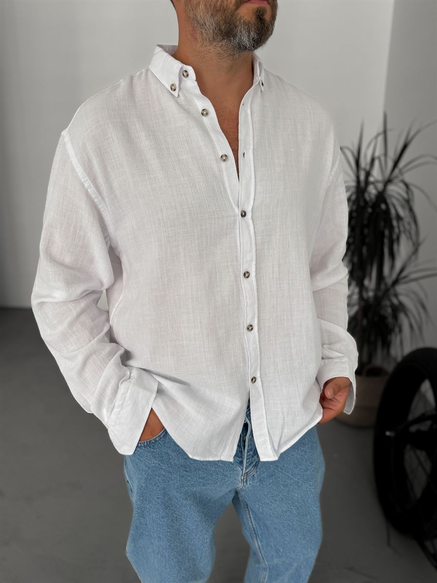 Button-Down Collar Oversize Shirt