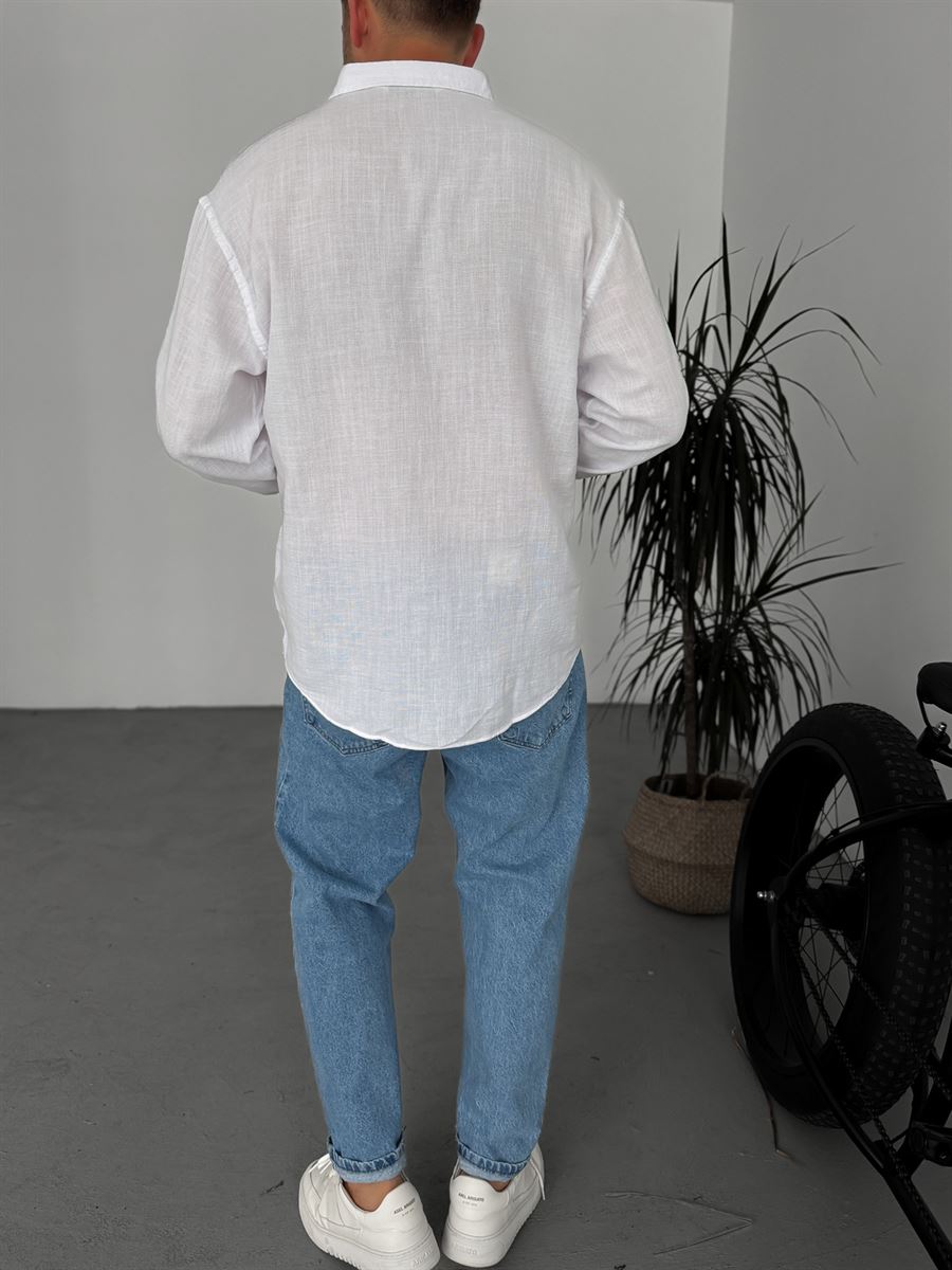 Button-Down Collar Oversize Shirt