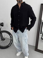 Button-Down Collar Oversize Shirt