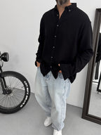 Button-Down Collar Oversize Shirt