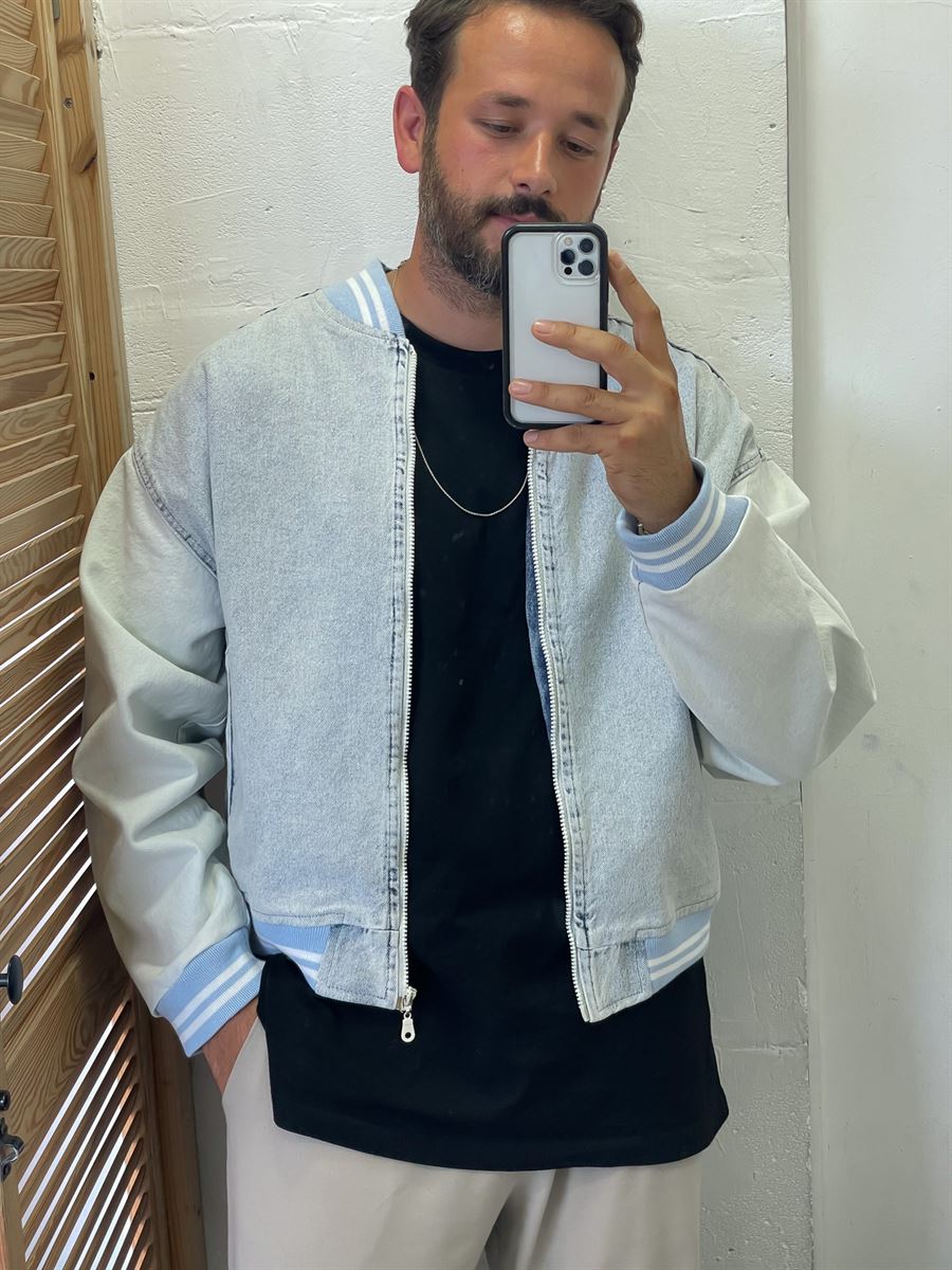 Washed Box Fit Denim Jacket