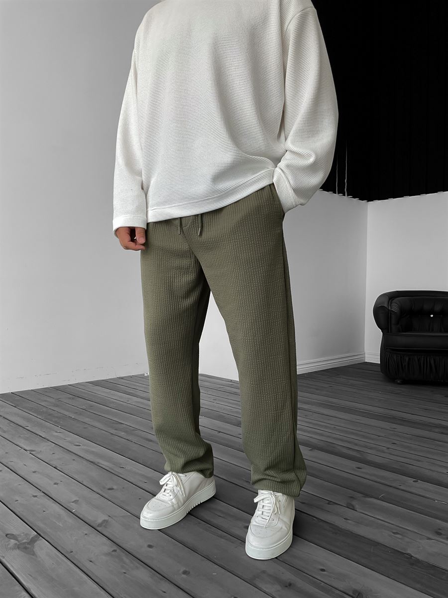 Embossed Straight Leg Pants