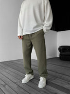 Embossed Straight Leg Pants