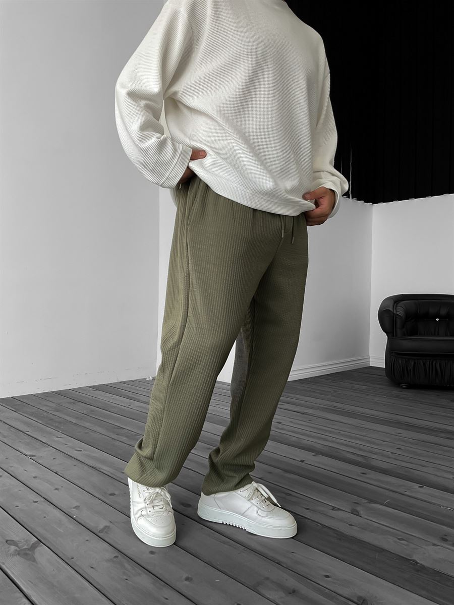 Embossed Straight Leg Pants