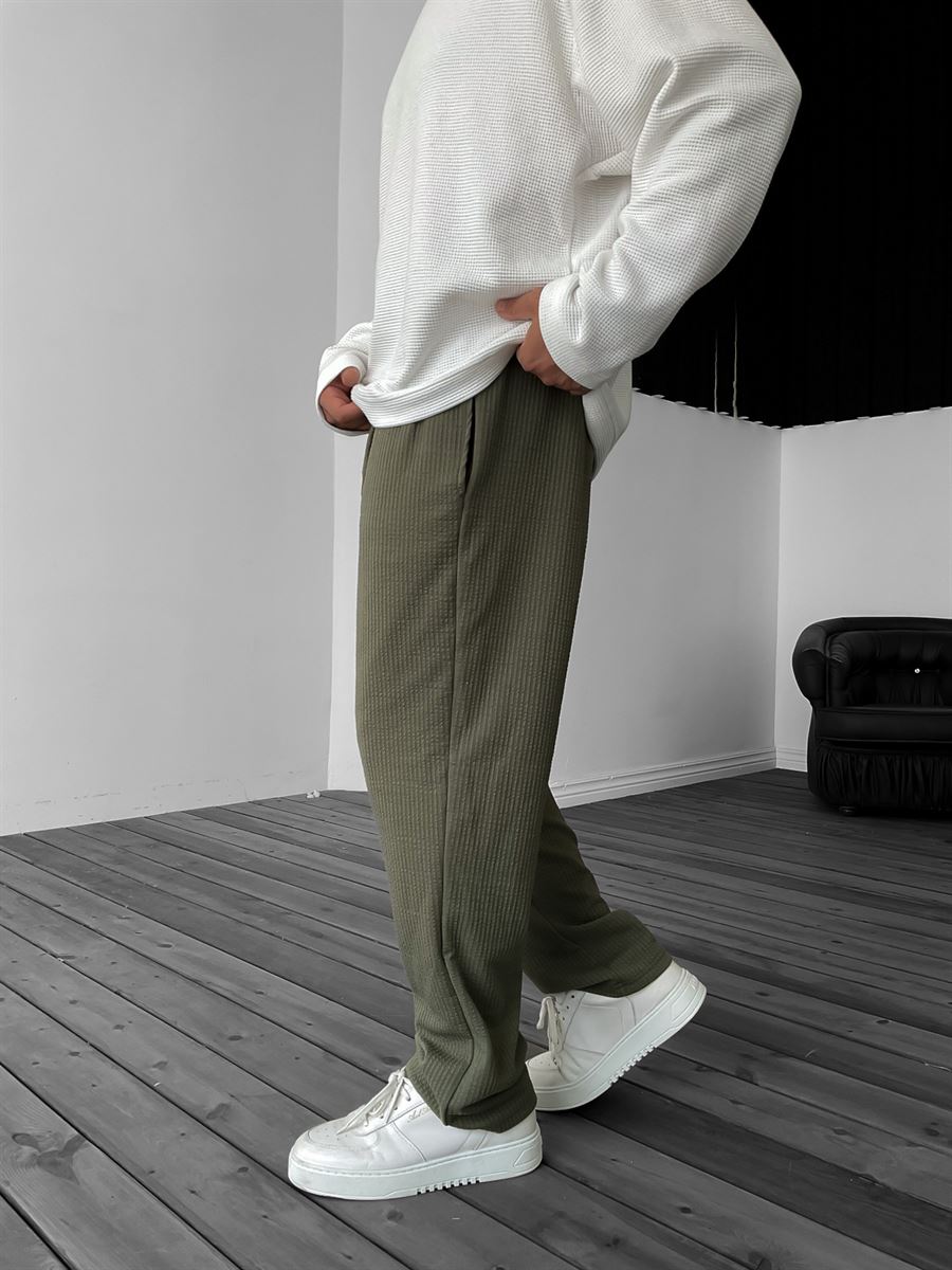 Embossed Straight Leg Pants