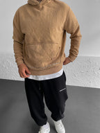Oval Pocket Washed Hooded Sweatshirt