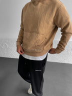 Oval Pocket Washed Hooded Sweatshirt