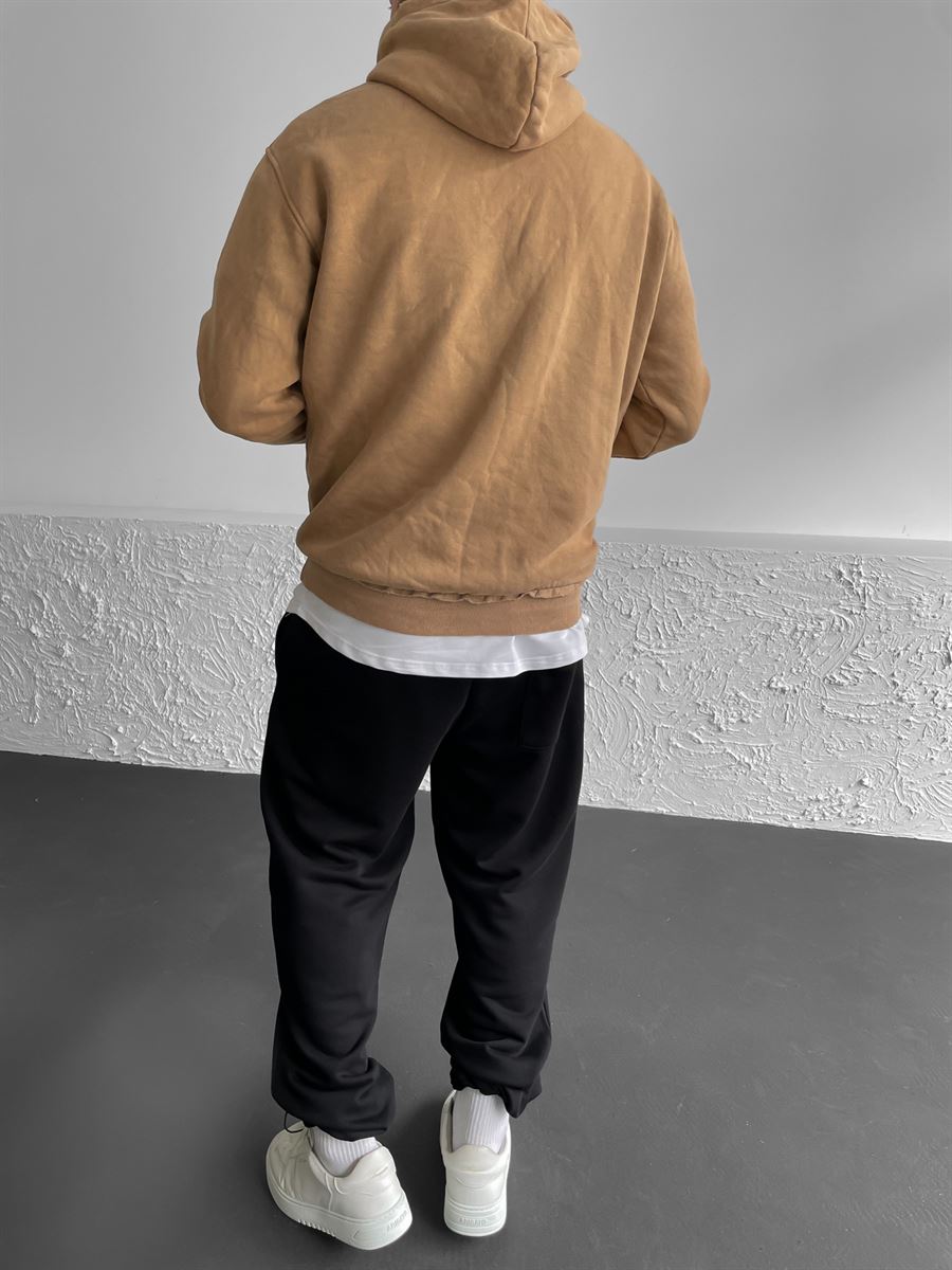 Oval Pocket Washed Hooded Sweatshirt