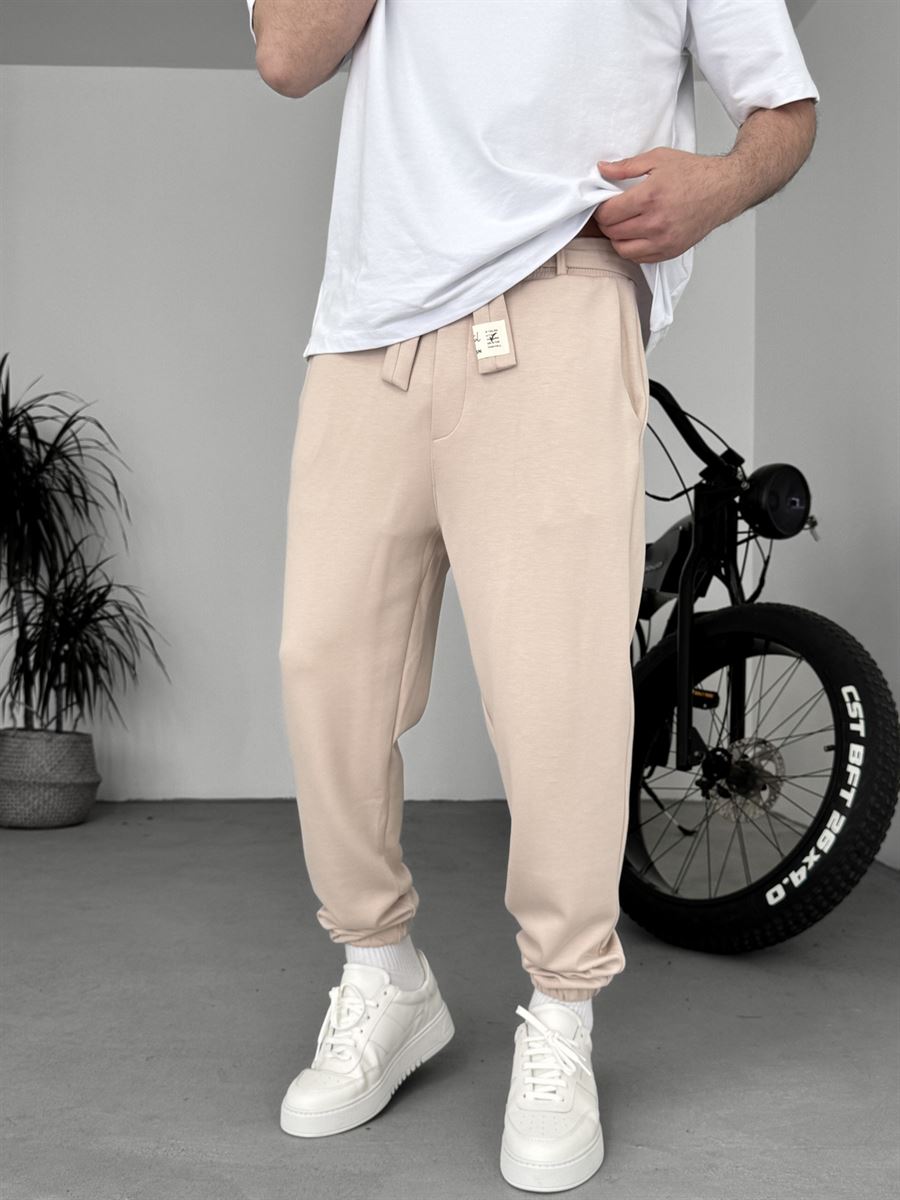 Sash Belt Elasticated Sweatpants