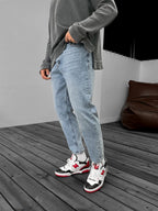 Effected Washed Boyfriend Jean