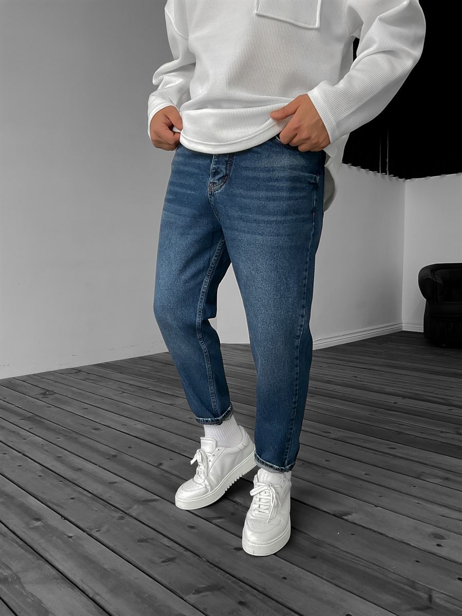 Navy Blue Effect Washed Boyfriend KE-1126/246/547