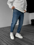 Navy Blue Effect Washed Boyfriend KE-1126/246/547