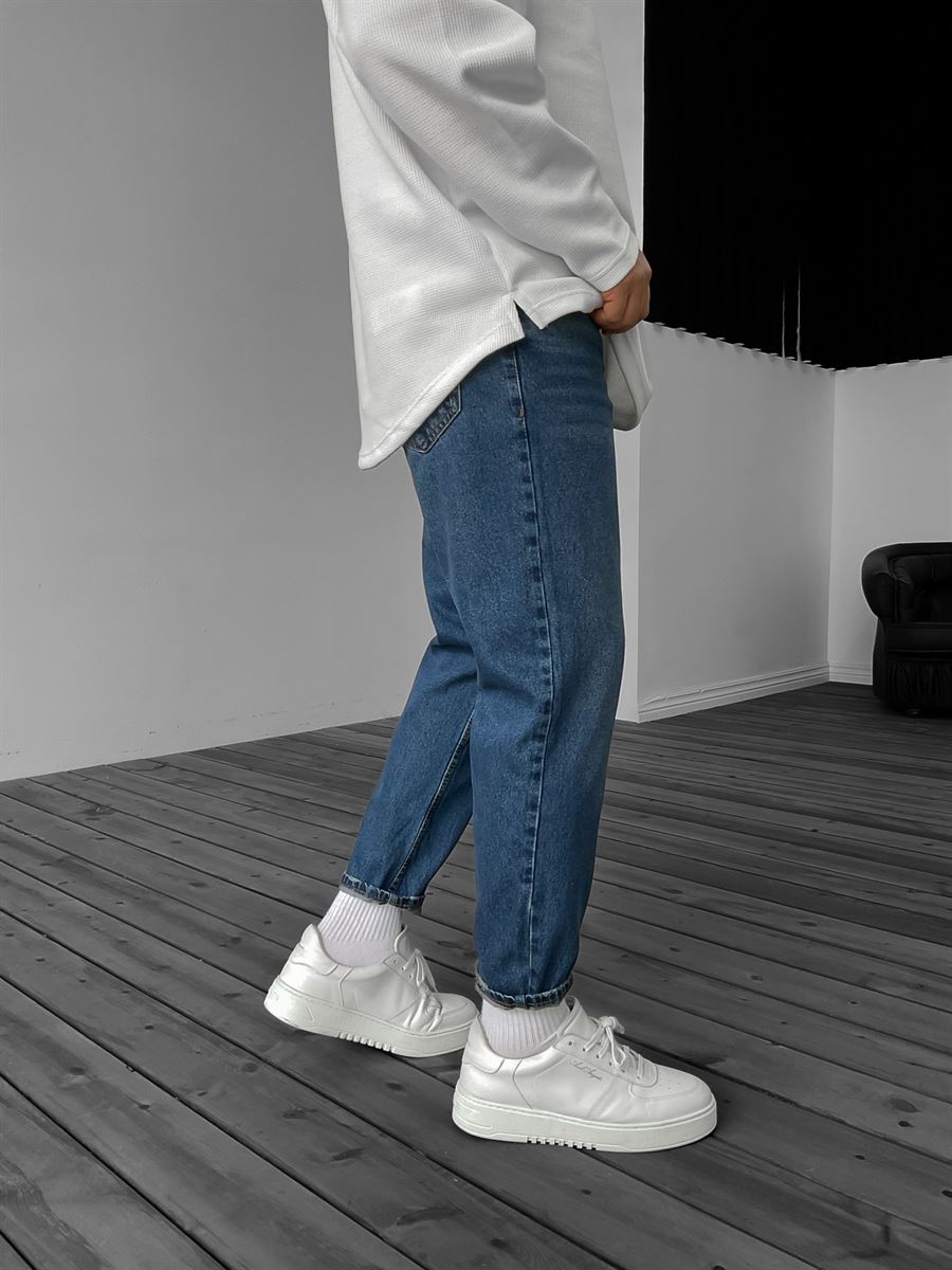 Navy Blue Effect Washed Boyfriend KE-1126/246/547