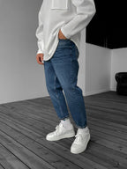 Navy Blue Effect Washed Boyfriend KE-1126/246/547