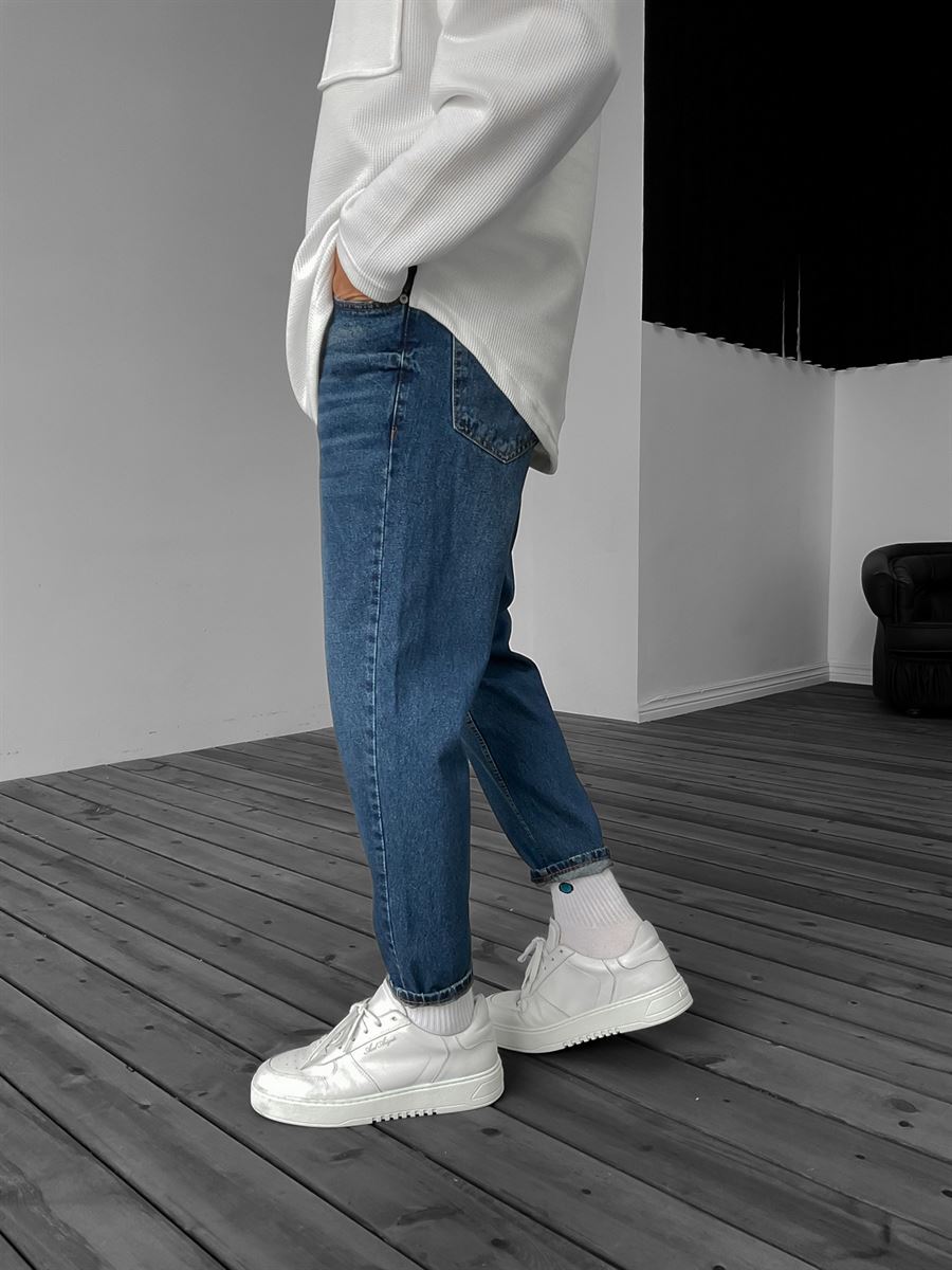Navy Blue Effect Washed Boyfriend KE-1126/246/547