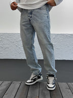 Light Blue Washed Ripped Baggy KE-249