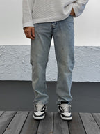Light Blue Washed Ripped Baggy KE-249