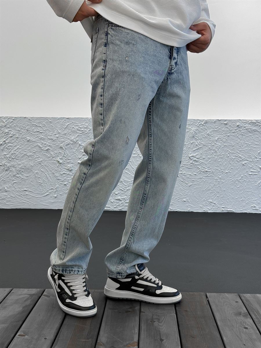 Light Blue Washed Ripped Baggy KE-249