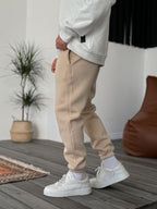 Fleece-Lined Sweatpants with Elastic Hem