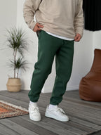 Fleece-Lined Sweatpants with Elastic Hem