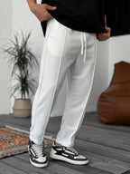 White Stitched Waffle Fabric Trousers KE-5036/5043