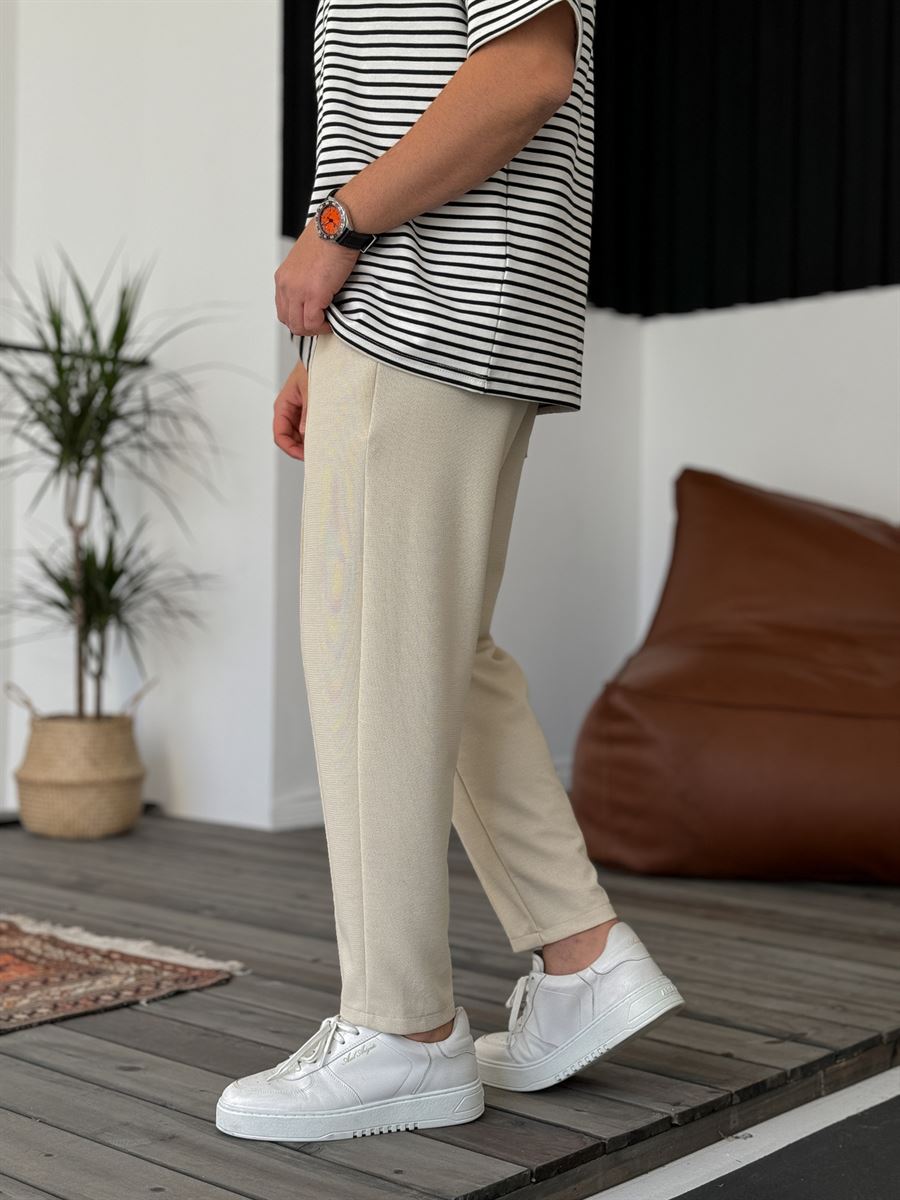 Stitched Waffle Fabric Pants