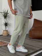 Stitched Waffle Fabric Pants