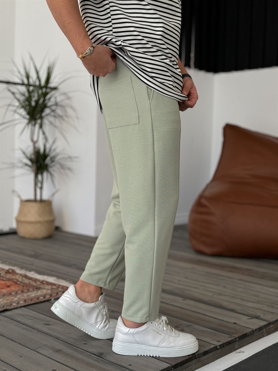 Stitched Waffle Fabric Pants