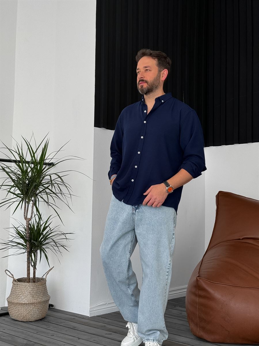 Navy Blue Basic Shirt G-5138