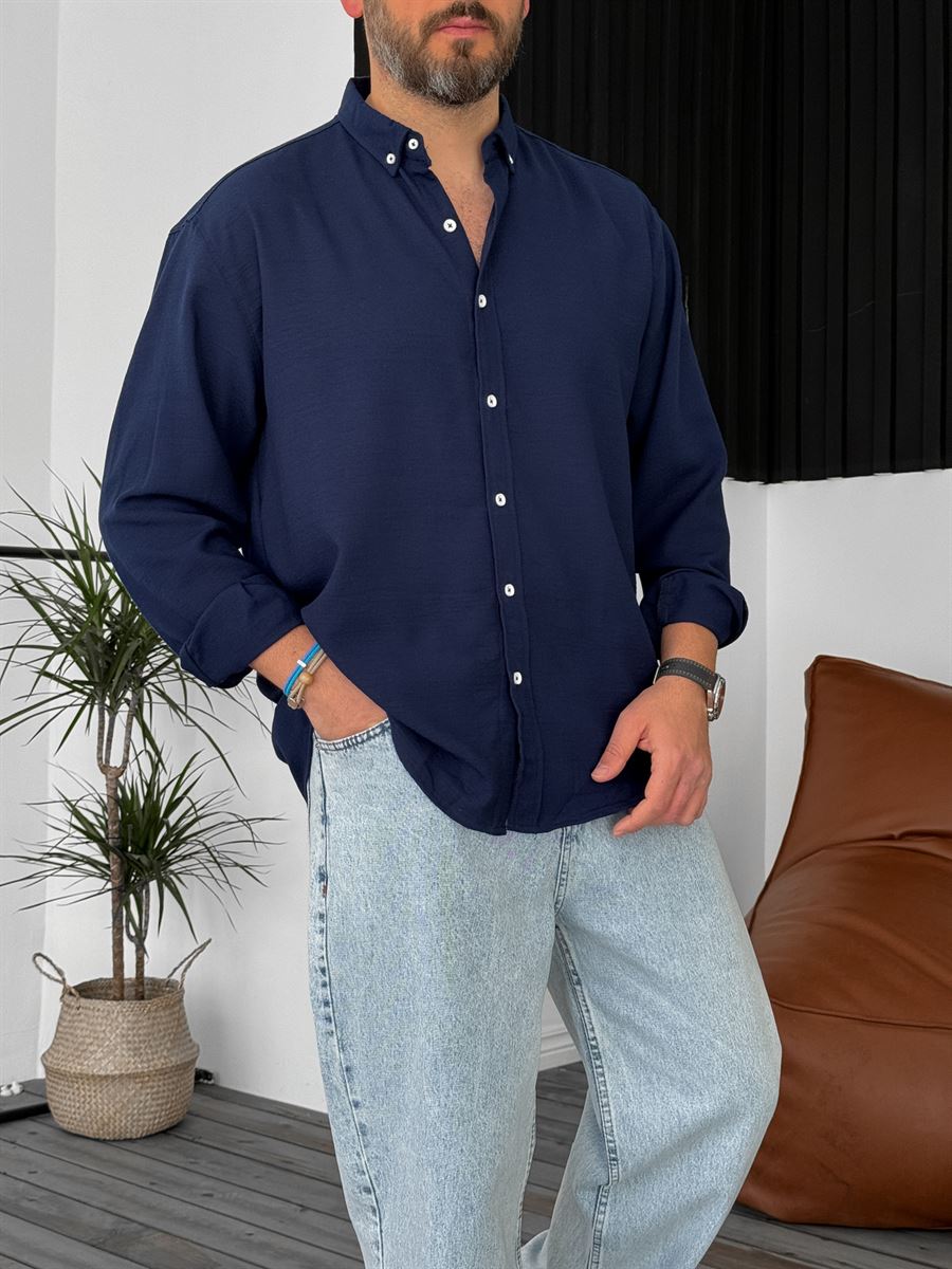 Navy Blue Basic Shirt G-5138