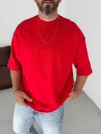 Red Basic Oversize T-Shirt JJ-326