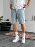 Washed Denim Shorts