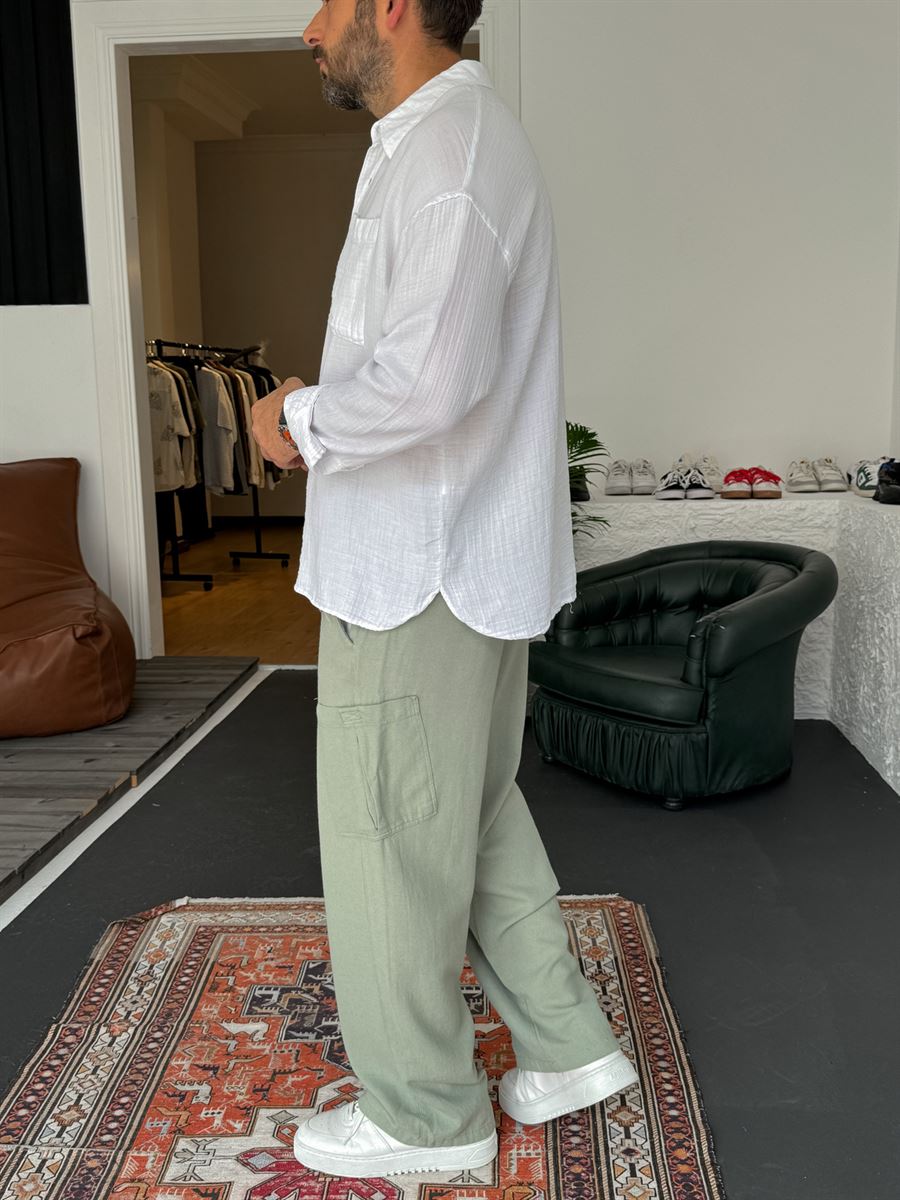 Muslin Fabric Long Sleeve Shirt