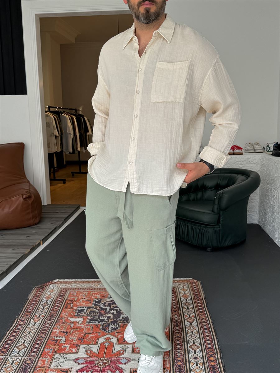 Muslin Fabric Long Sleeve Shirt