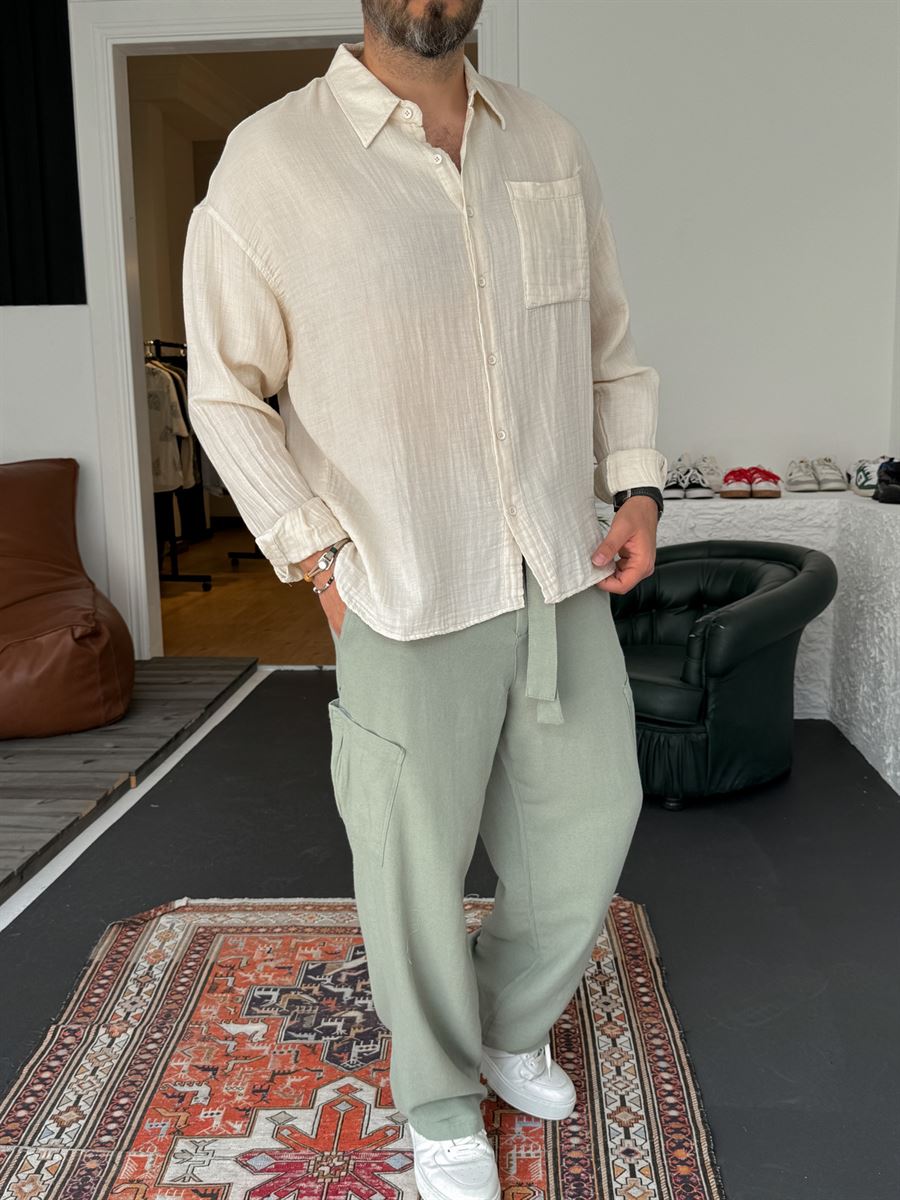 Muslin Fabric Long Sleeve Shirt