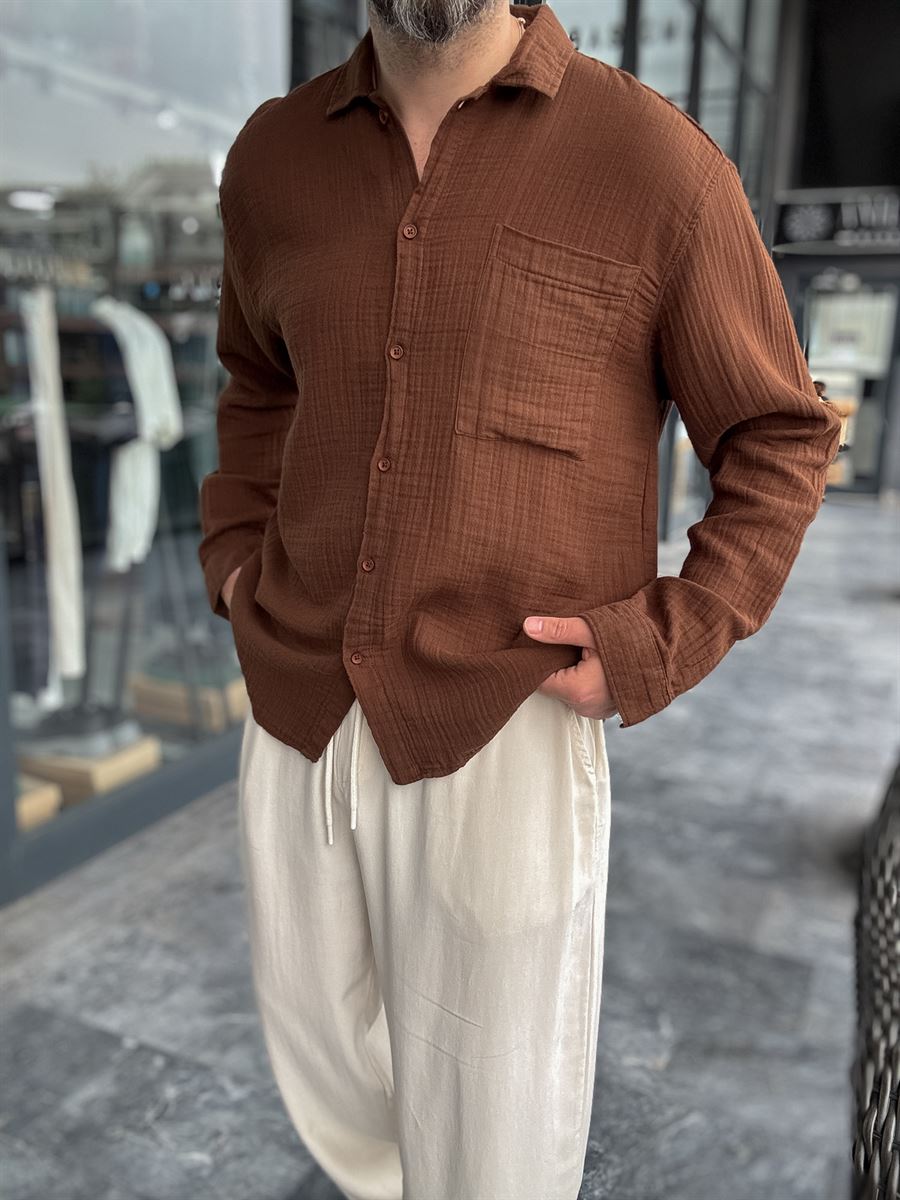 Muslin Fabric Long Sleeve Shirt