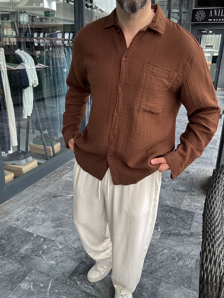 Muslin Fabric Long Sleeve Shirt