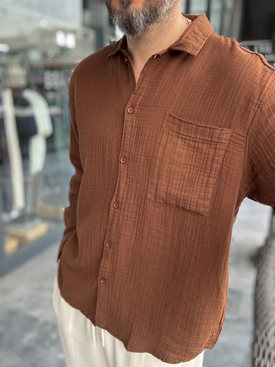 Muslin Fabric Long Sleeve Shirt