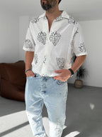 Leaf Embroidered Shirt
