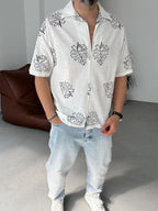 Leaf Embroidered Shirt