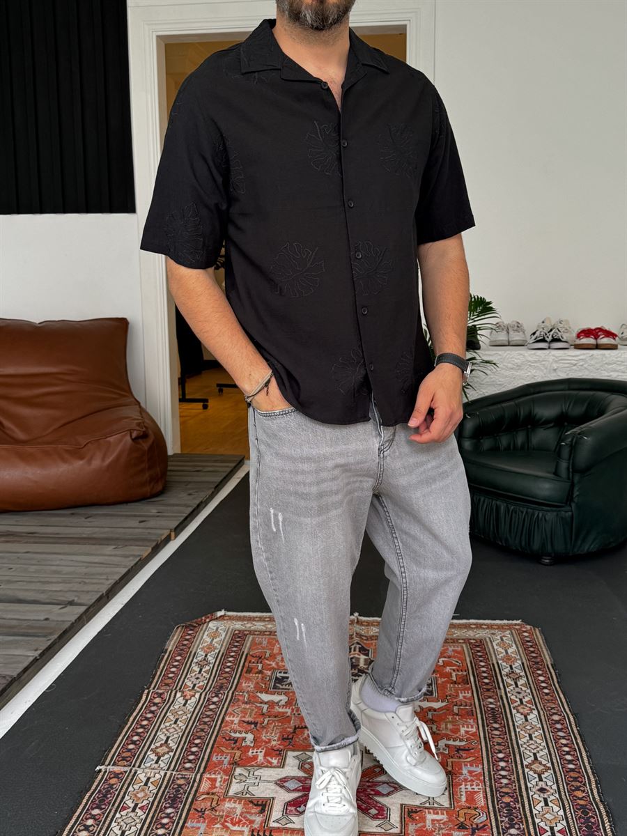 Leaf Embroidered Shirt