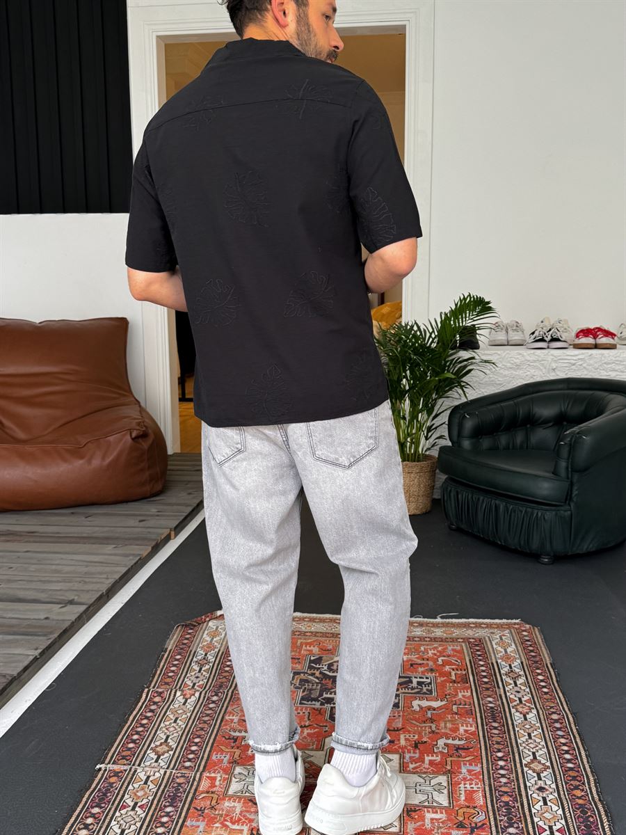 Leaf Embroidered Shirt