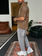 Leaf Embroidered Shirt