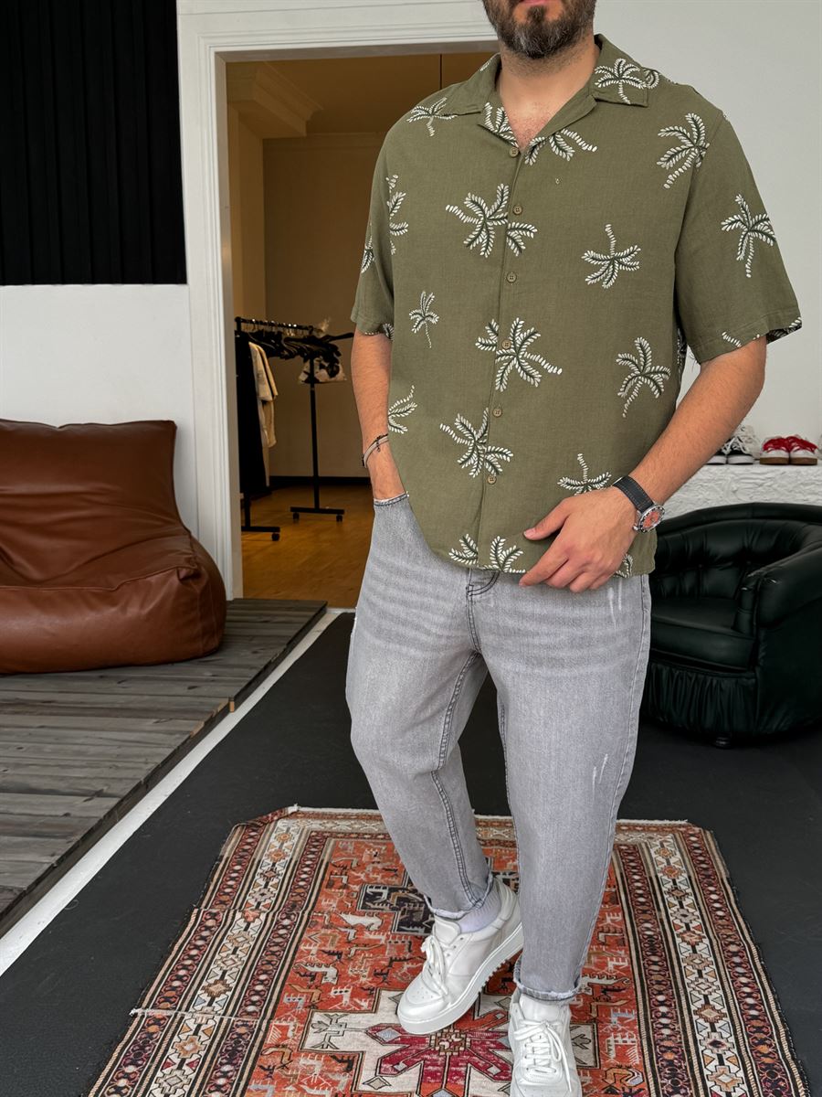 Palm Embroidered Shirt