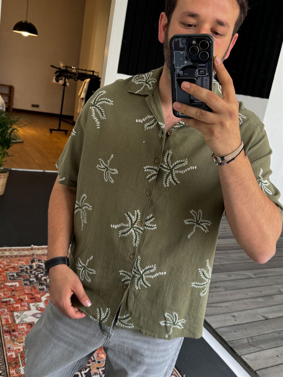 Palm Embroidered Shirt