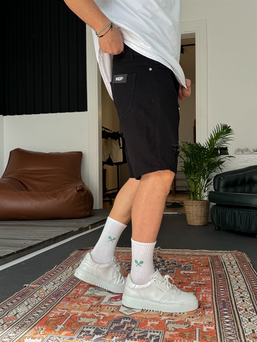 Distressed Denim Shorts