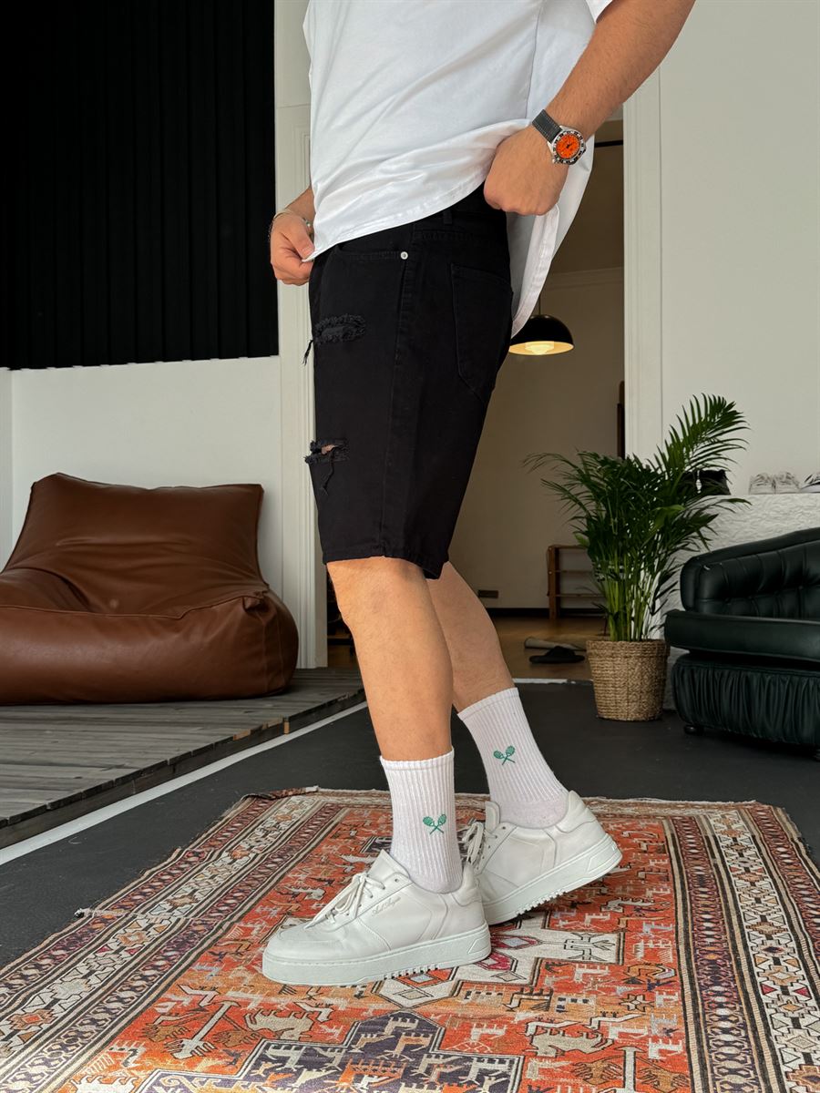 Distressed Denim Shorts