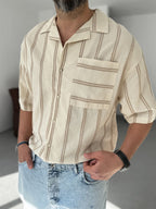Knit Striped Linen Shirt