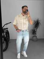 Knit Striped Linen Shirt